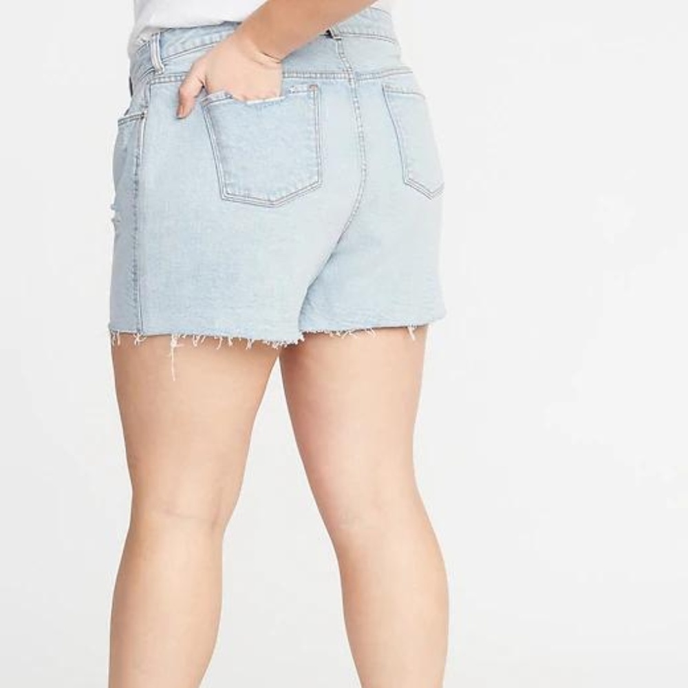 Plus-Size Boyfriend Distressed Cut-Off Jean Shorts - Picture 2 of 2